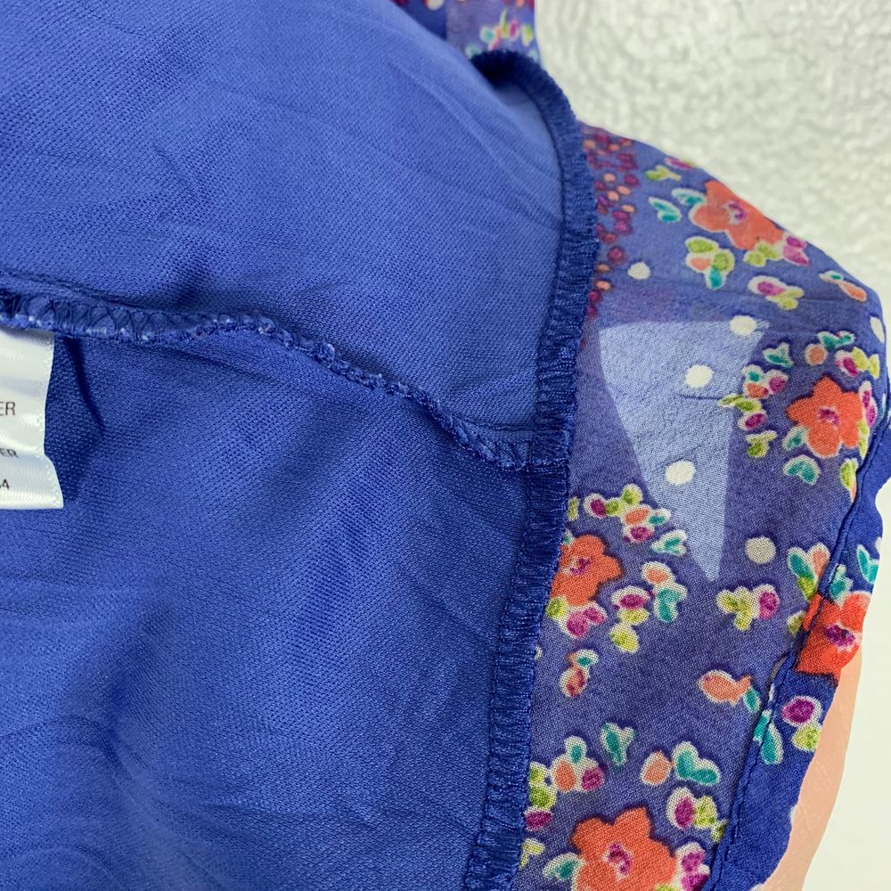 Mossimo Blue Floral Spaghetti Strap Summer Dress S - Picture 7 of 7